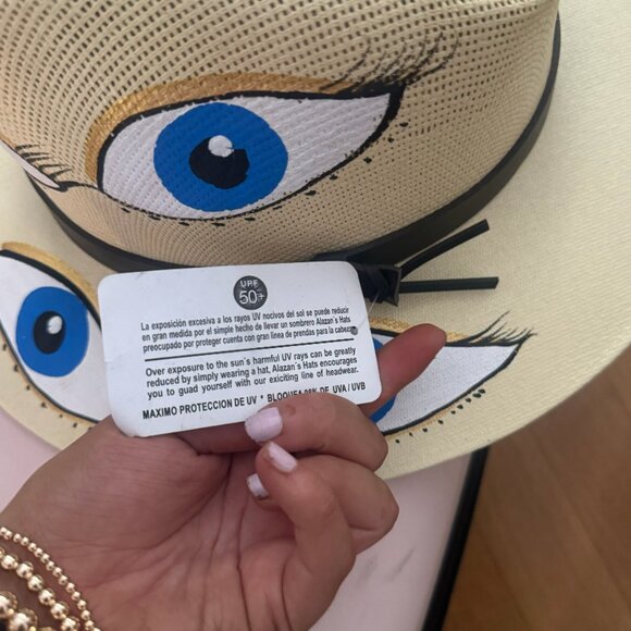 Alazan’s Hats Hand-Painted Evil Eye Fedora – Unique Statement Hat Standout Alaza